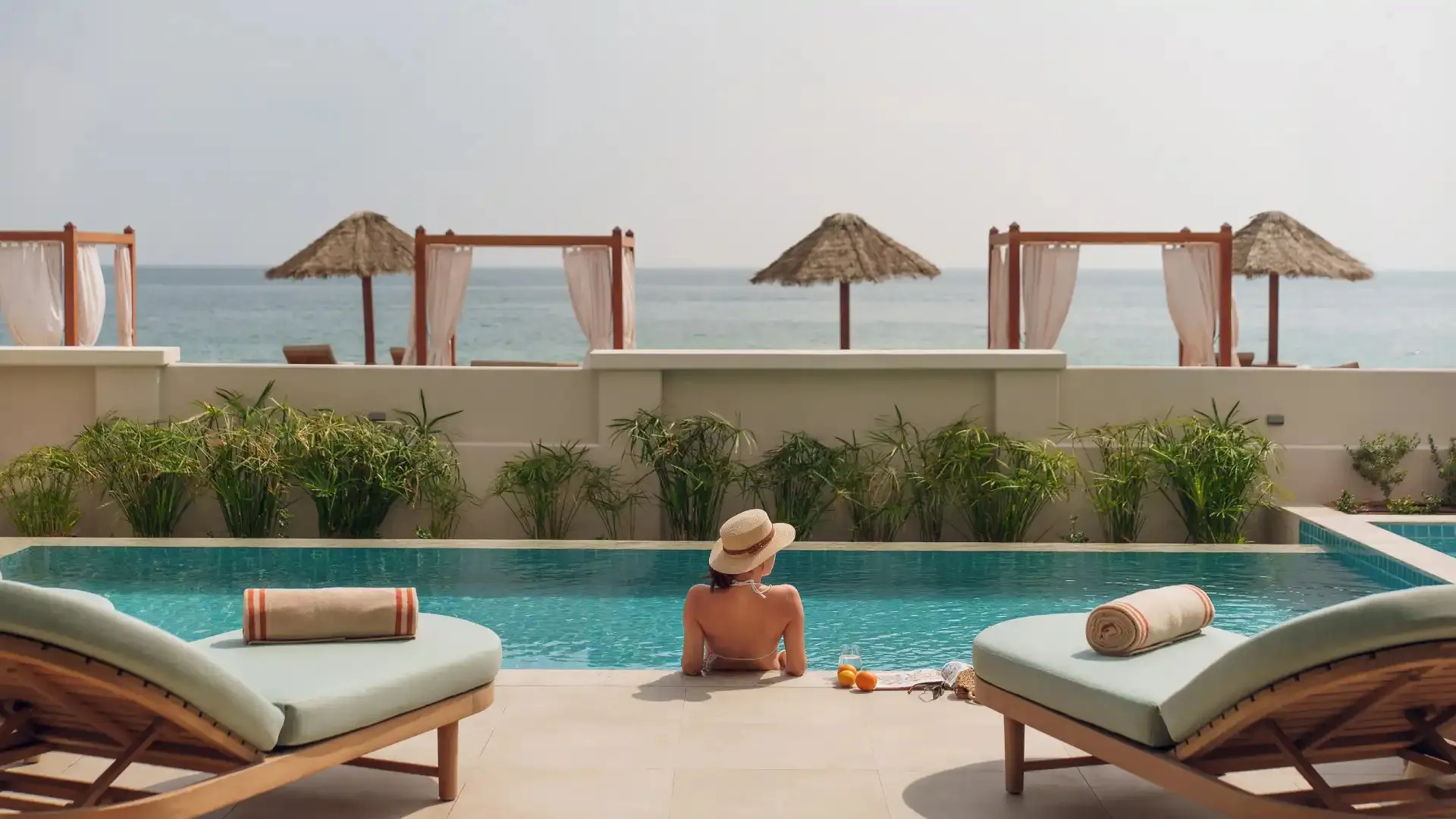 Villa pool looking toward the beach, supplied as event planning reference